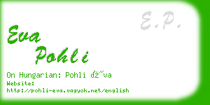 eva pohli business card